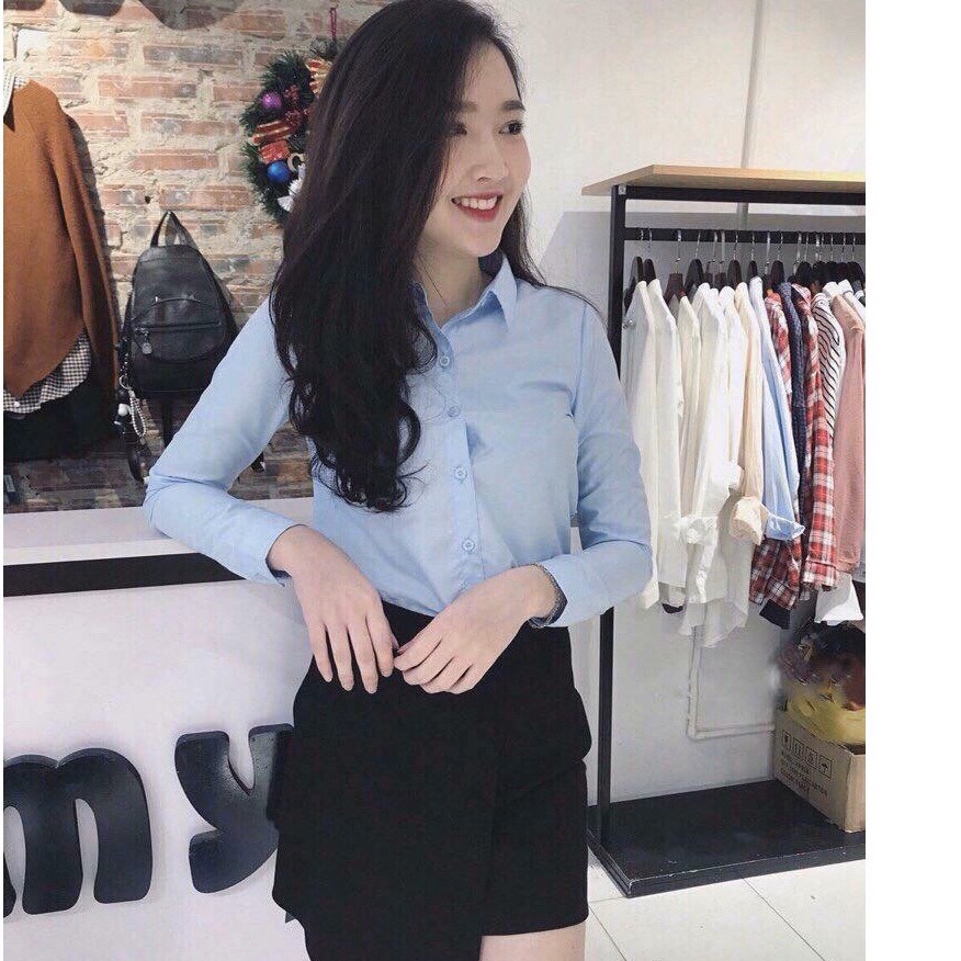 [SIÊU ĐẸP + GIÁ RẺ] Áo sơ mi trơn không nhăn, áo sơ mi lụa kết, áo sơ mi nữ