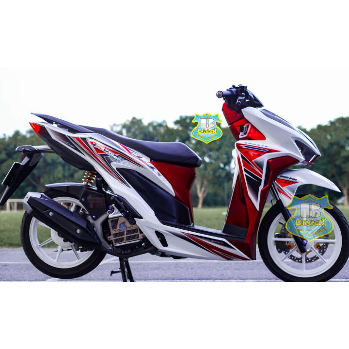Tem rời vario 150 trắng đỏ rice decal