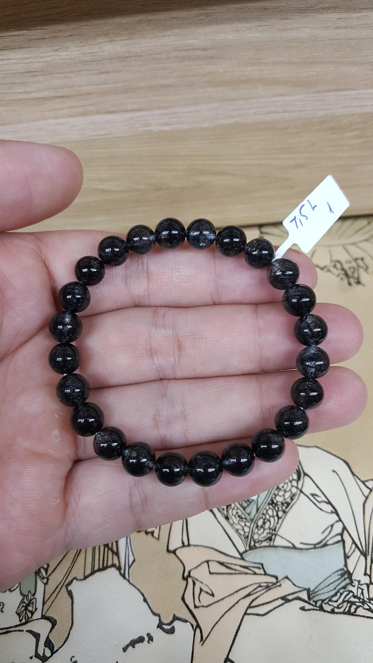 [FreeshipMAX] Vòng Tay Đá Thạch Anh Tóc Đen - BATDV001 - 7.5mm
