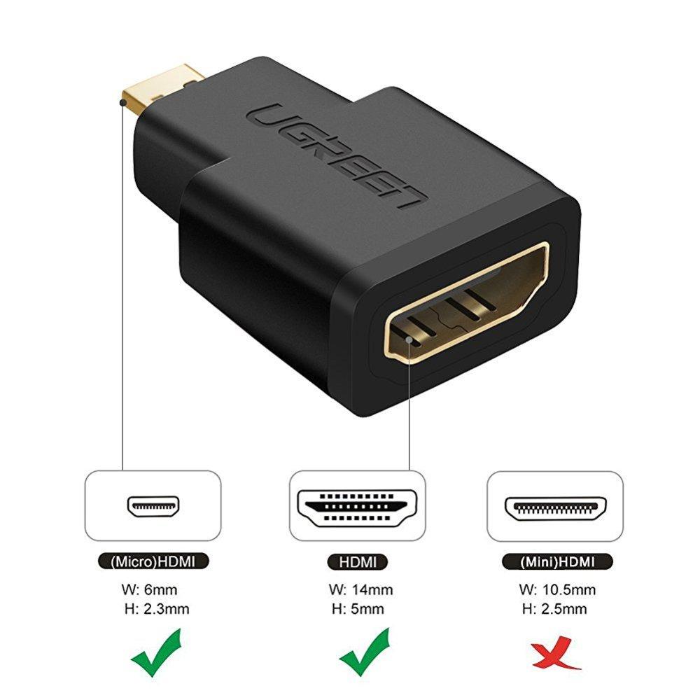 [HCM]Đầu chuyển đổi micro HDMI (đực) sang HDMI (cái) - UGREEN 20106