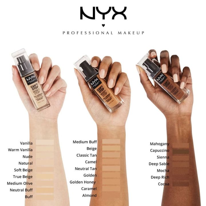 [HCM]Kem nền NYX Professional Makeup Can’t Stop Won’t Stop Full Coverage Foundation