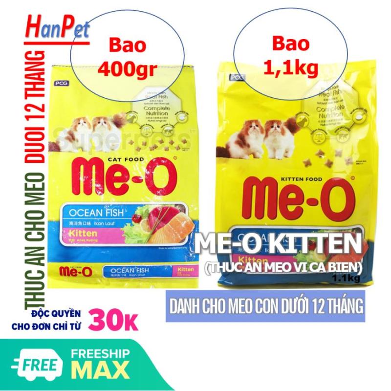 HCM -Thức ăn viên cho mèo con  Me-O KITTEN (vị CÁ BIỂN) THức ăn dạng hạt khô cho mèo dưới 1 tuổi hạt mèo xuất xứ Thái Lan