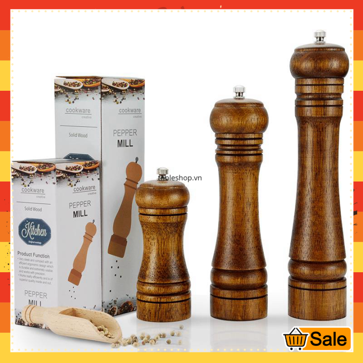 Dụng cụ xay tiêu - dụng cụ xay tiêu bằng gỗ - máy xay muối tiêu - dụng cụ xay muối, ớt và muối bằng tay - dụng cụ nhà bếp