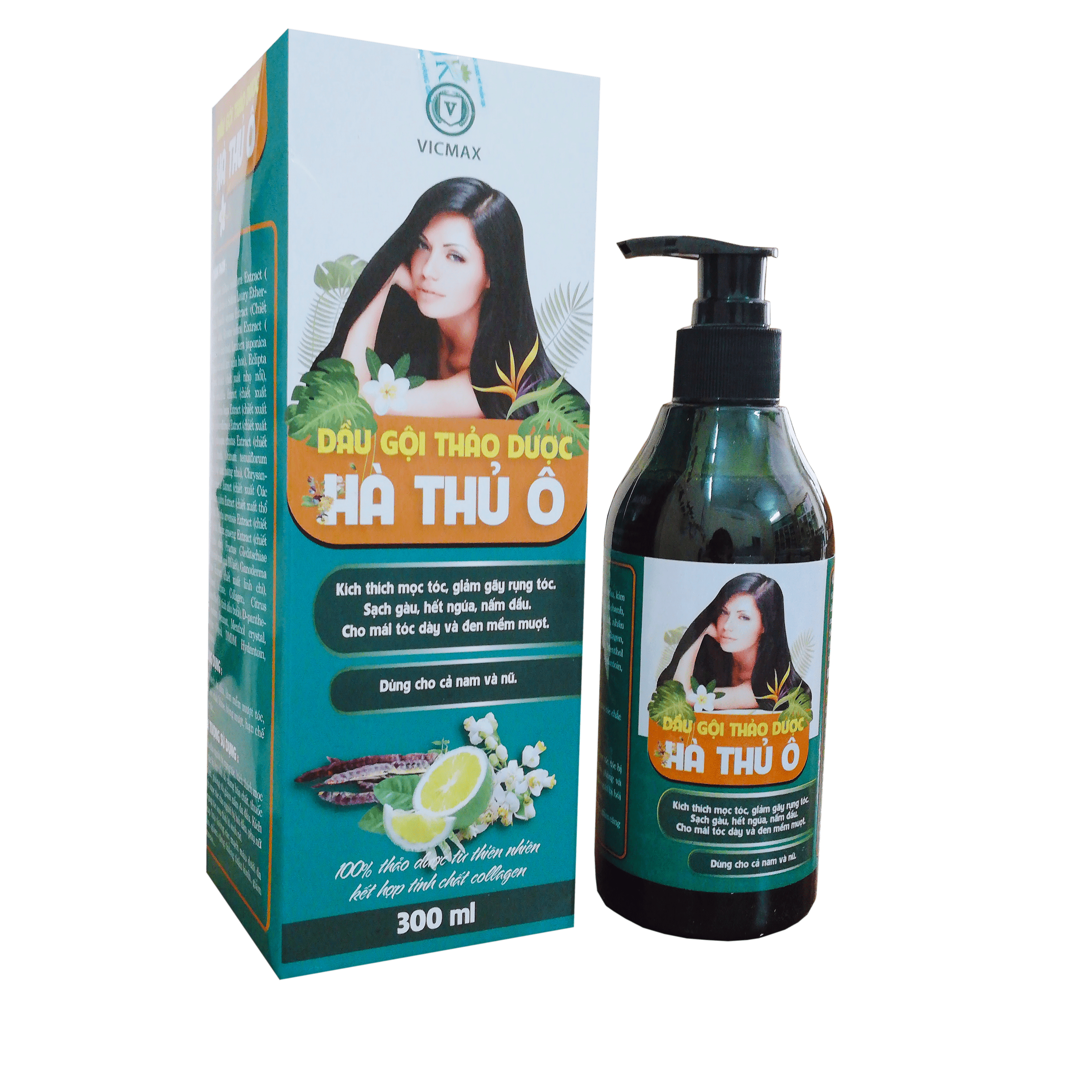 Dầu gội thảo dược Hà Thủ Ô kích thích mọc tóc, giảm gãy rụng, sạch gầu cho mái tóc dày và đen mềm mượt