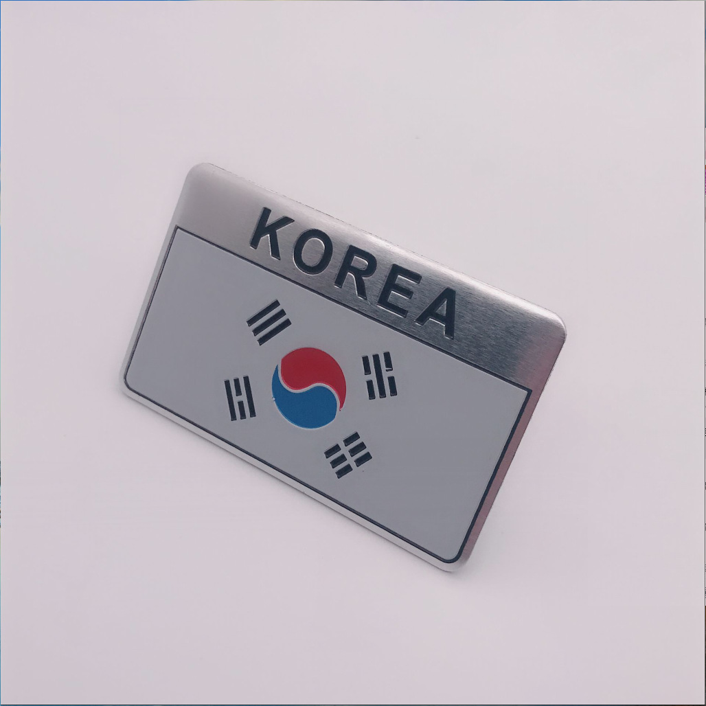 Tem nhôm dán xe hình cờ Hàn Quốc Korea