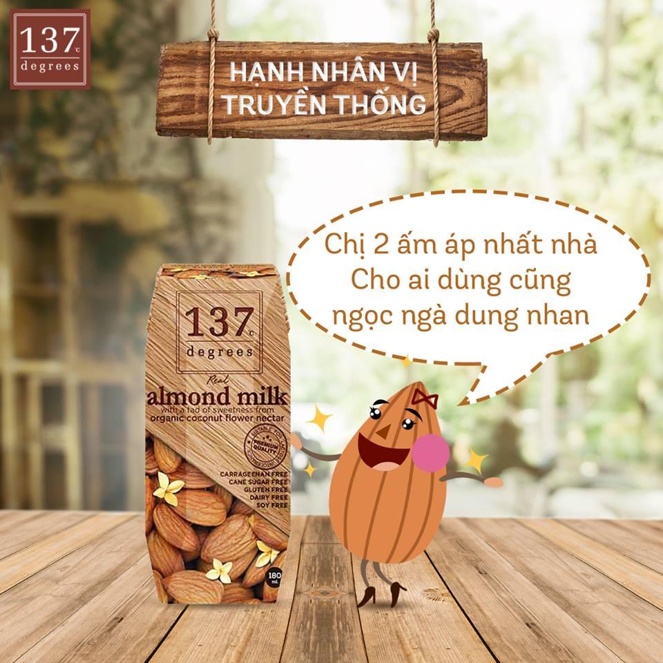 Combo 4 Lốc Sữa hạt ÓC CHÓ và HẠNH NHÂN 137 Degrees Thái Lan
