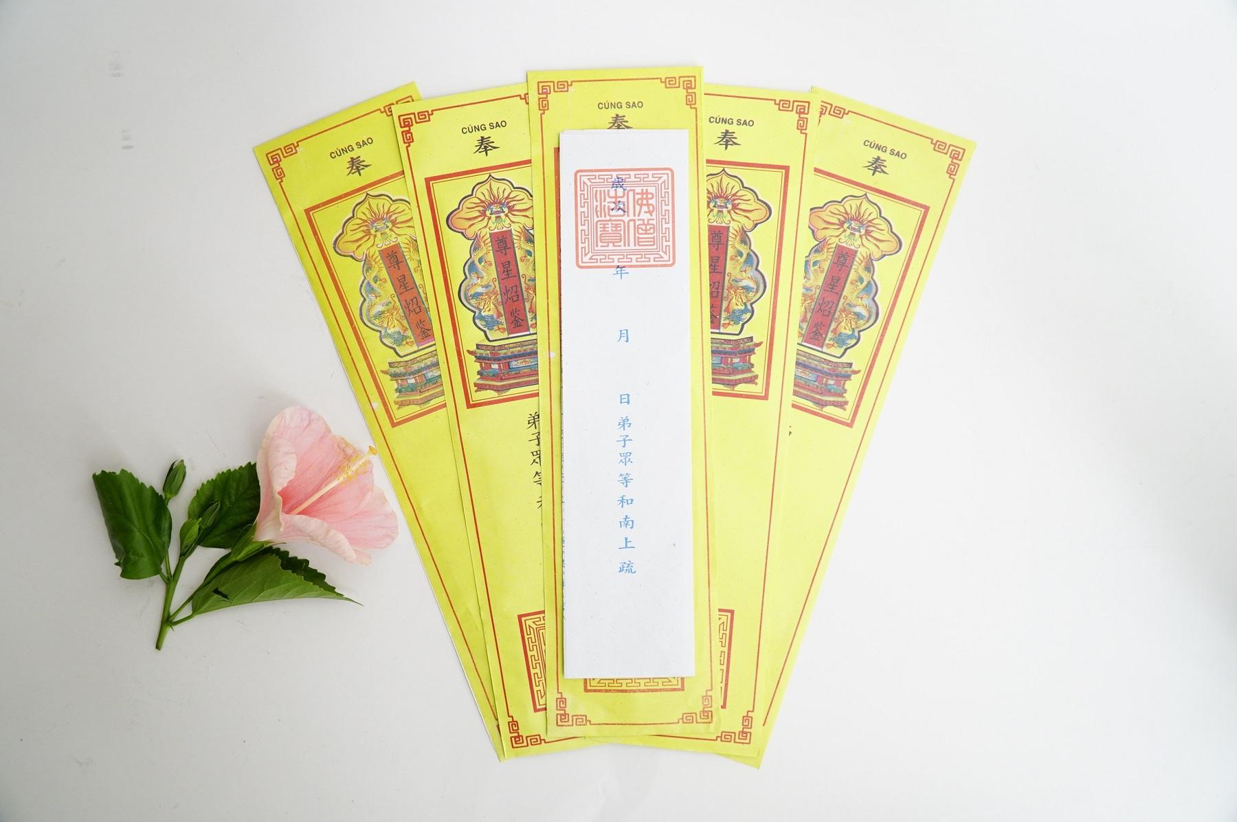 Tờ sớ cúng sao Tiếng Nôm và Tiếng Việt