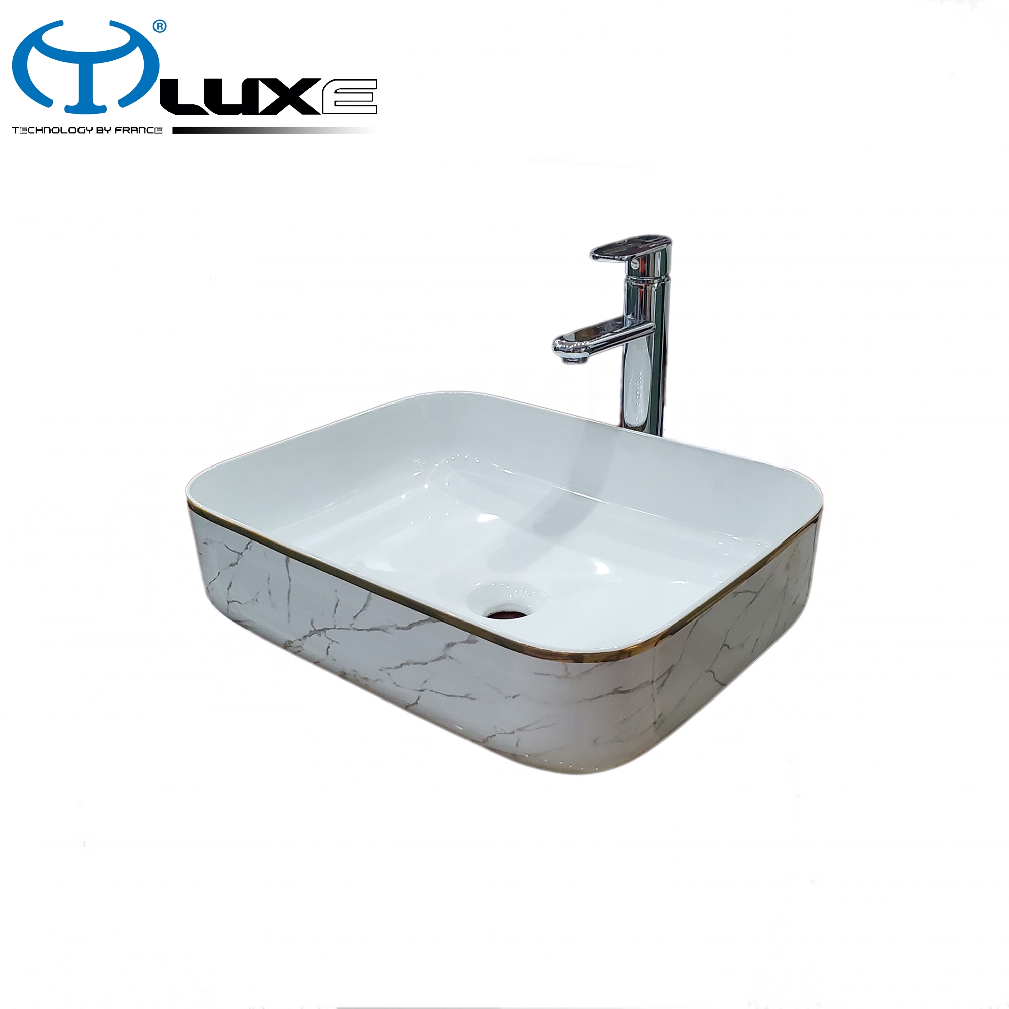 Chậu lavabo bàn đá cao cấp LUXE C104