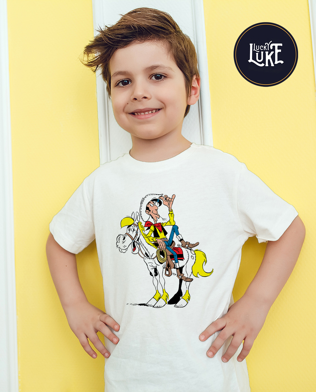 Áo thun Cotton Unisex - Movie - Lucky Luke - Lucky luke
