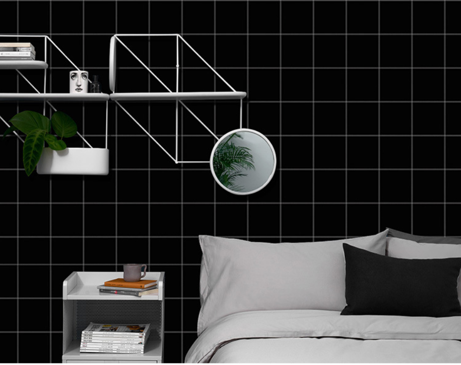 CUỘN 5M X 0.45M DECAL GIẤY DÁN TƯỜNG Ô KẺ NHỎ ĐEN KEO SẴN BÓC DÁN A058