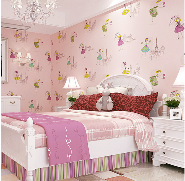 CUỘN 10M X 0.45M DECAL GIẤY DÁN TƯỜNG CÔ GÁI HỒNG KEO SẴN BÓC DÁN AA004