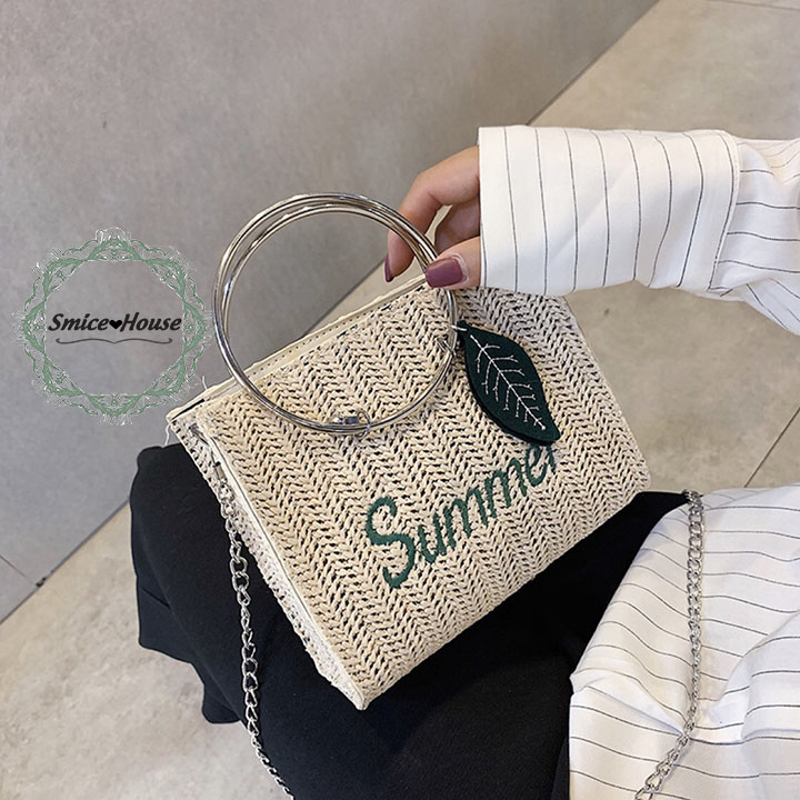 [HCM]TÚI CÓI VUÔNG CẦM TAY SANG TRỌNG THÊU CHỮ SUMMER