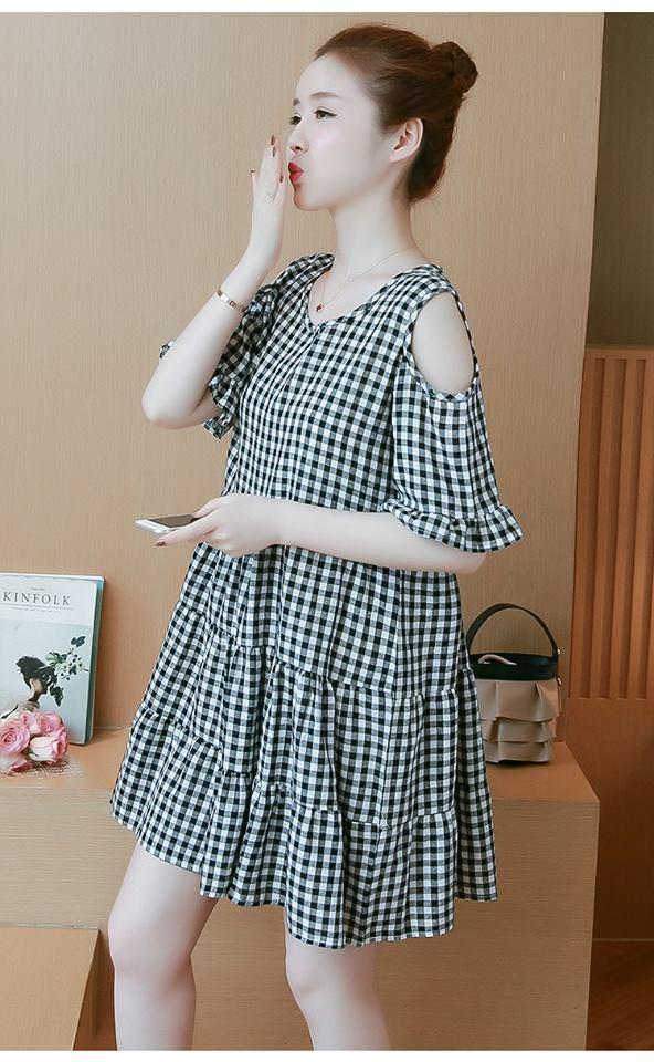 MOMI 1295 VÁY BẦU KẺ HỞ VAI