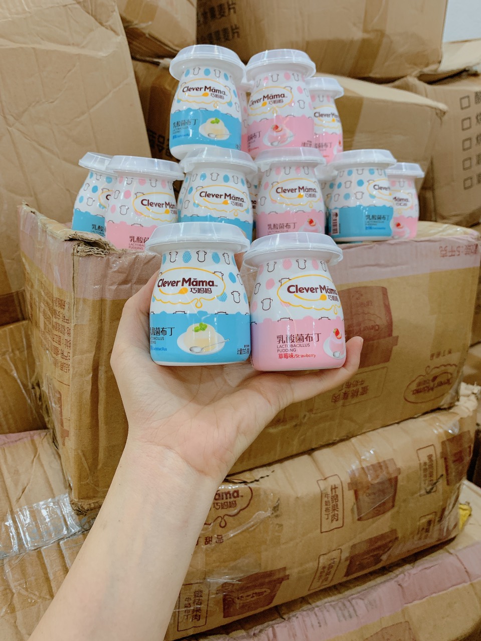 [HOT 2020]Thạch Dâu Tây caramen Pudding Clever Mama Egg