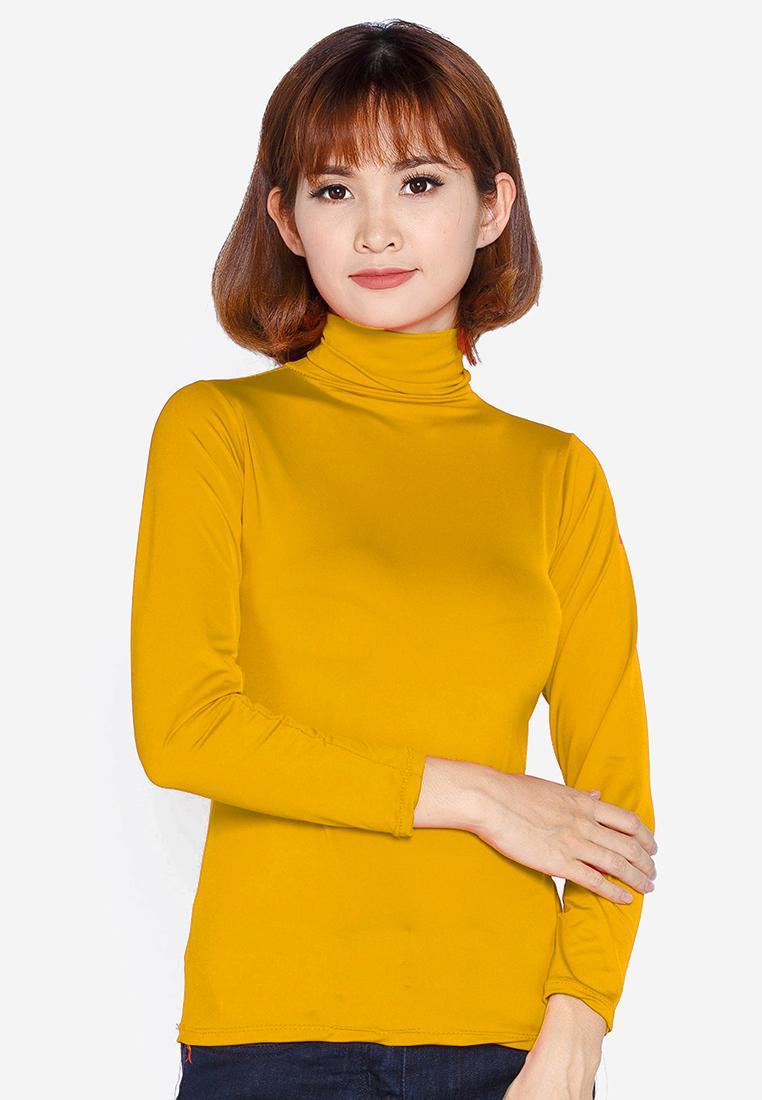 Áo Thun Giữ Nhiệt Nữ Dài Tay Cổ Cao Ba Phân Trơn Màu Siêu Co Giãn Thời Trang Thu Đông Hàn Quốc WM TOP 015