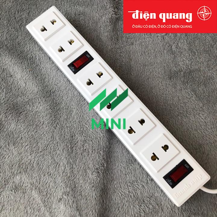 Ổ cắm Điện Quang 001A-01 (6 lỗ 2 chấu)