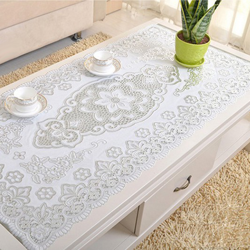 Khăn trải bàn hoa văn dập nổi hình Chữ Nhật kích thước 83x40cm