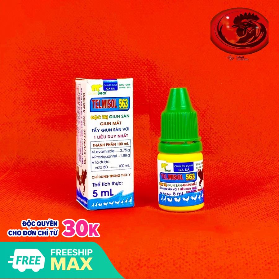 TELMISOL 563 Thuốc tẩy giun sán, giun mắt gà đá 5ML