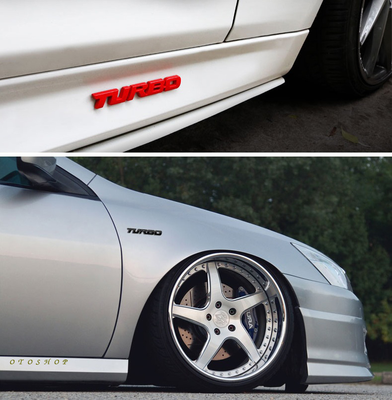 [HCM]Tem chữ TURBO trang trí xe-Model 3