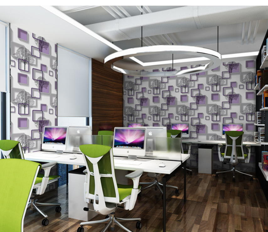 CUỘN 10M X 0.45M DECAL GIẤY DÁN TƯỜNG Ô VUÔNG CÂY TÍM KEO SẴN BÓC DÁN AA028