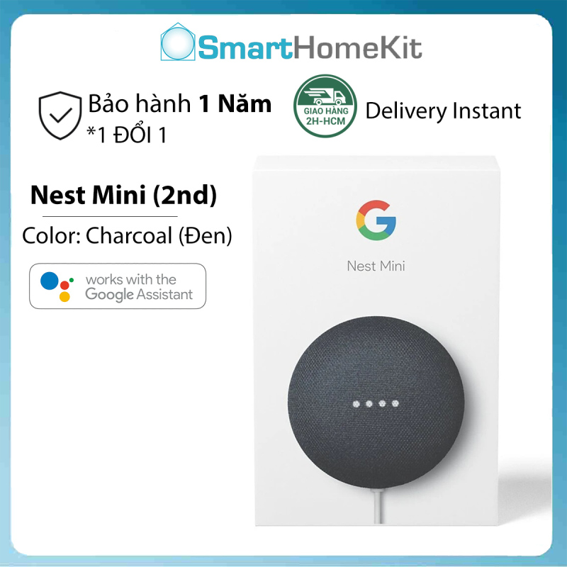 [HCM]Loa thông minh Google Nest Mini Gen 2 (thế hệ 2) - Bass mạnh âm thanh hay hơn | Nguyên Box | Full Seal
