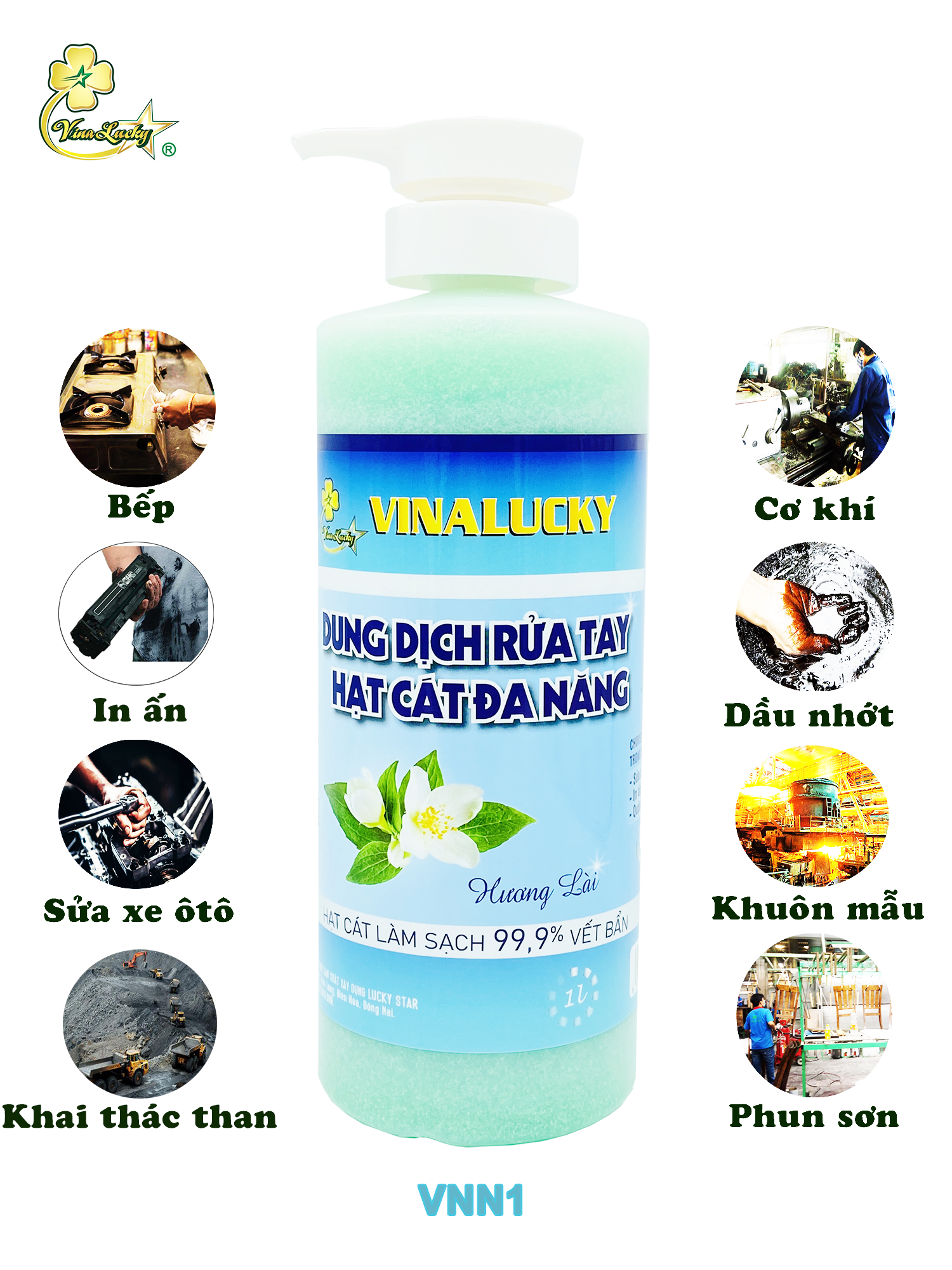 Dung dịch rửa tay hạt cát đa năng VinaLucky 1L