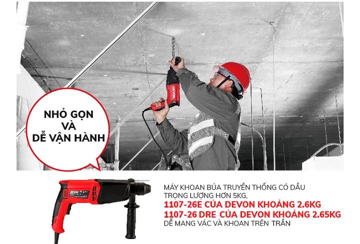 Máy khoan búa 3 chức năng DEVON 1107-26DRE 800W (Hộp nhựa)