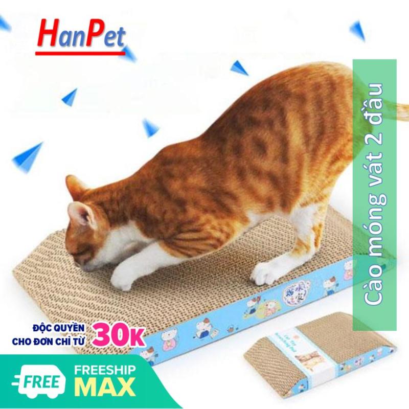 HCM- Cào móng cho mèo - hình chữ nhật vát 2 đầu 36*22*4cm ( 4711396) bàn cào mèo