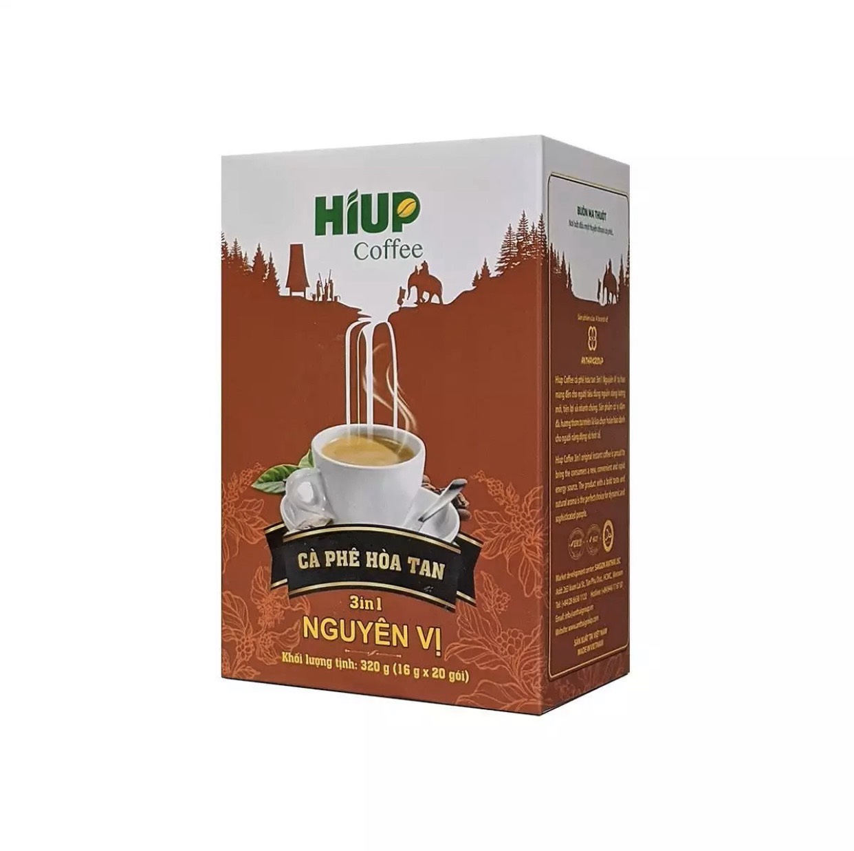 Cà Phê Hòa Tan 3in1 Nguyên Vị (20 gói x 16gr) - HIUP Coffee