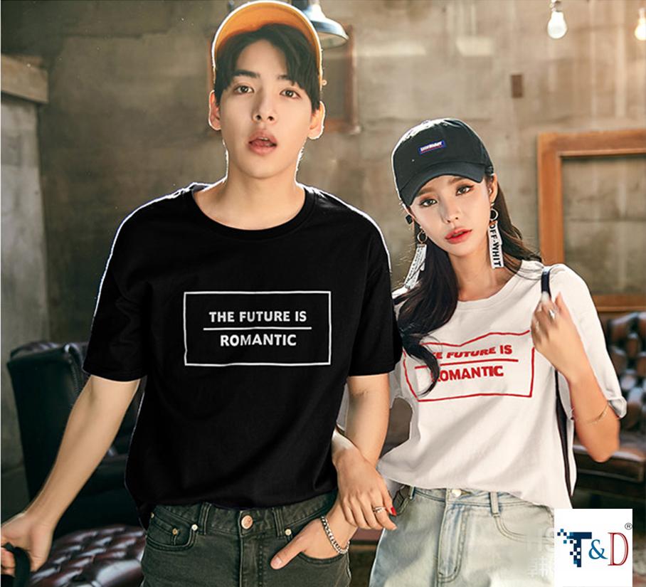 [HCM]ÁO THUN CẶP ĐÔI ROMANTIC THỜI TRANG NHIỀU MÀU