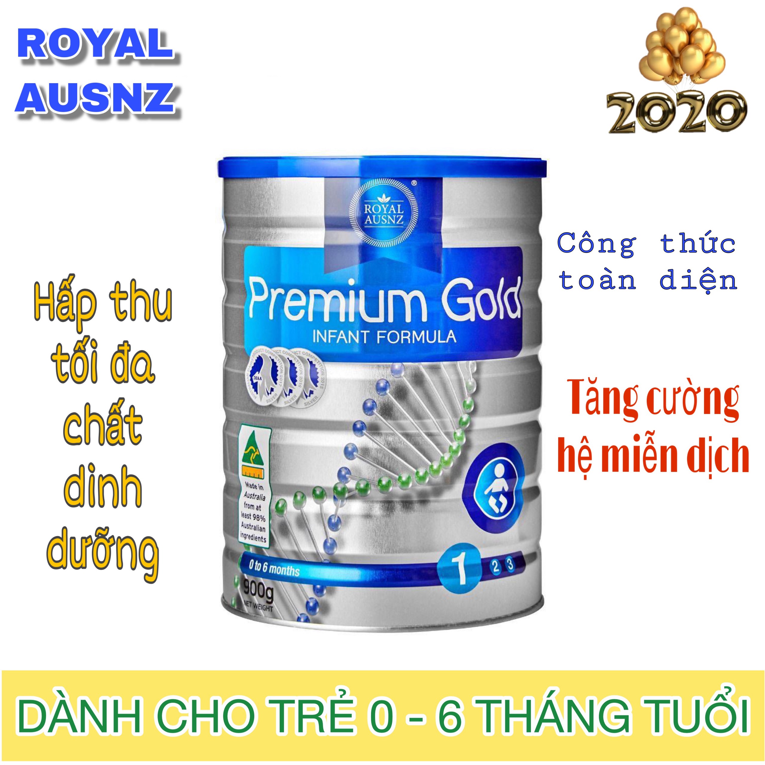 Sữa Hoàng Gia Úc Royal Ausnz Premium Gold 1 cho bé 0-6 tháng