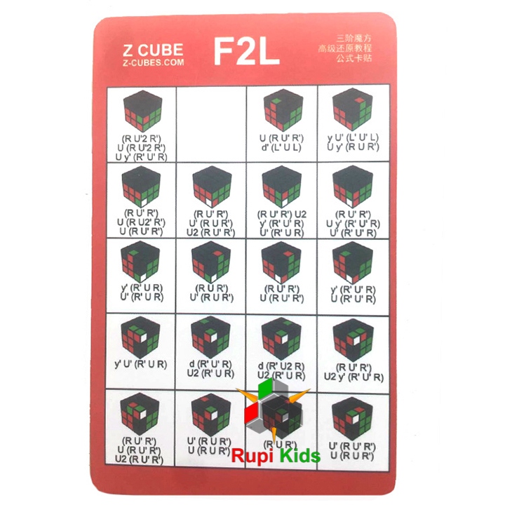 Bộ thẻ công thức rubik Z-Cube CFOP PLL F2L OLL