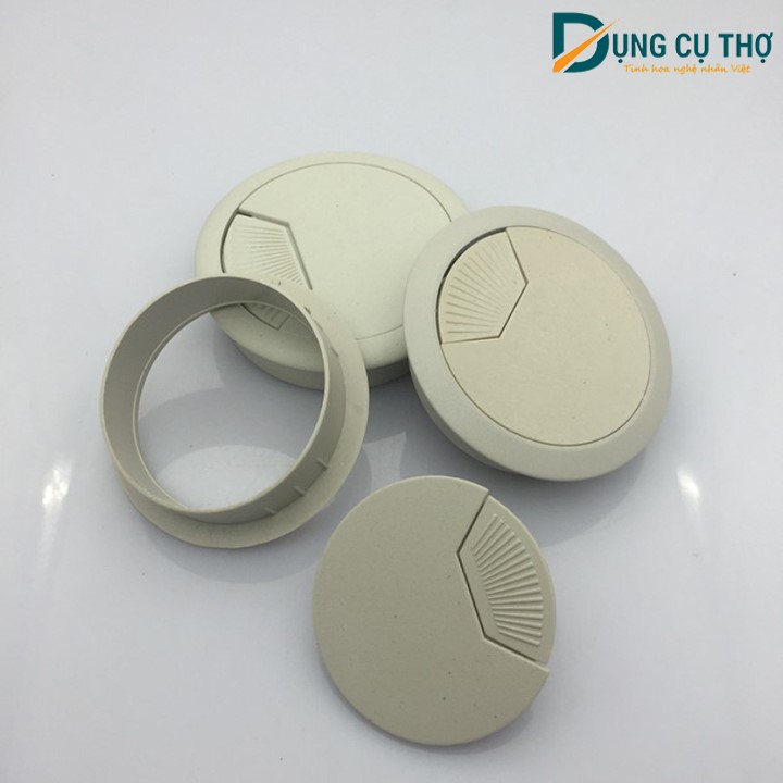 Nắp luồn dây điện tròn màu đen và trắng