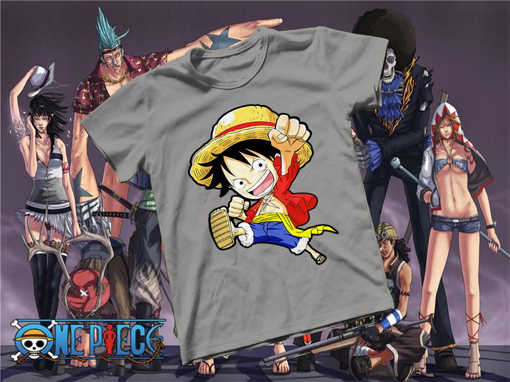 [HCM]Áo thun Cotton Unisex - Anime - One Piece - Monkey D luffy chibi