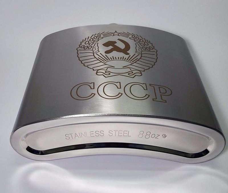 2.5L high grade CCCP stainless steel bottle | free leather cover + funnel + mini stainless steel cup + coconut Gore | healthy safe