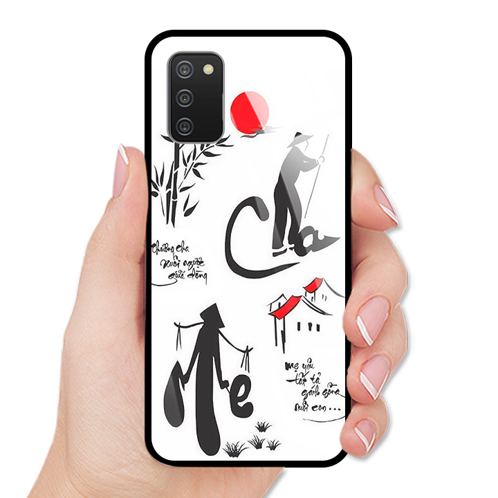Ốp Lưng Samsung Galaxy A02S in hình dễ thương - mặt Kính Cường Lực - 03118