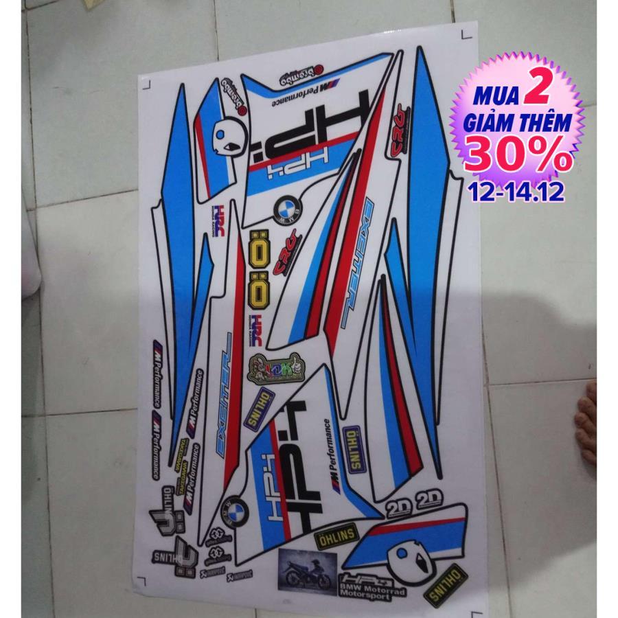 Tem rời exciter 135, tem xe exciter 2011 hp4 dán xe đen