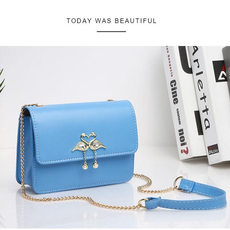 Túi Đeo Chéo 2 Con Hạc - Màu Xanh Ngọc