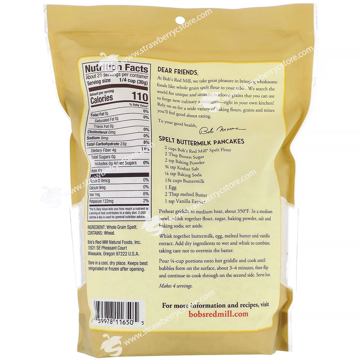 Bột Mì Spelt Nguyên Cám Bob's Red Mill 624g