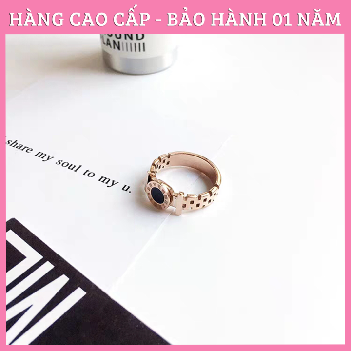 Nhẫn Nữ Đẹp, Nhẫn Titan Đá Đen Cá Tính MS01
