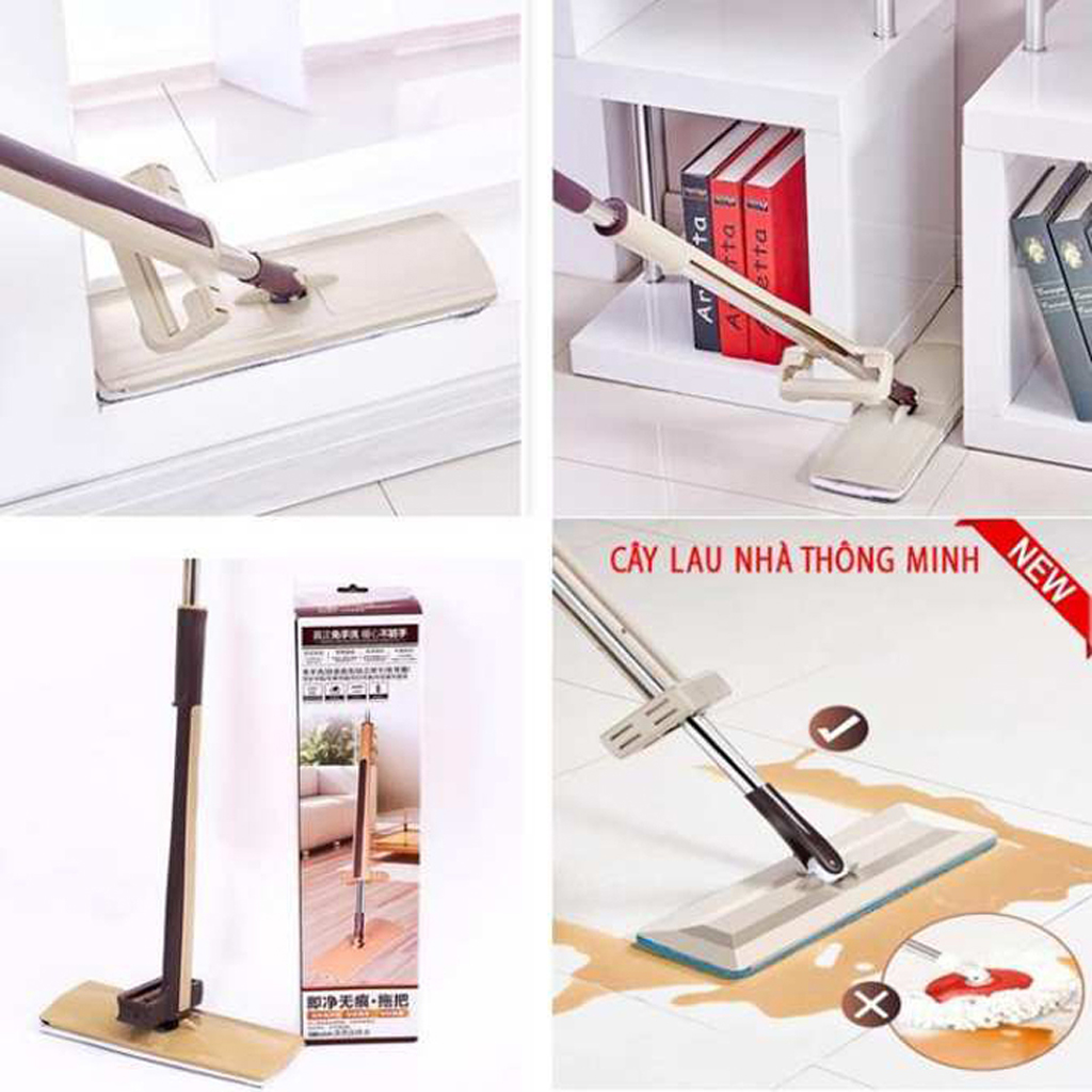 Cây lau nhà tự vắt + 2 bông lau