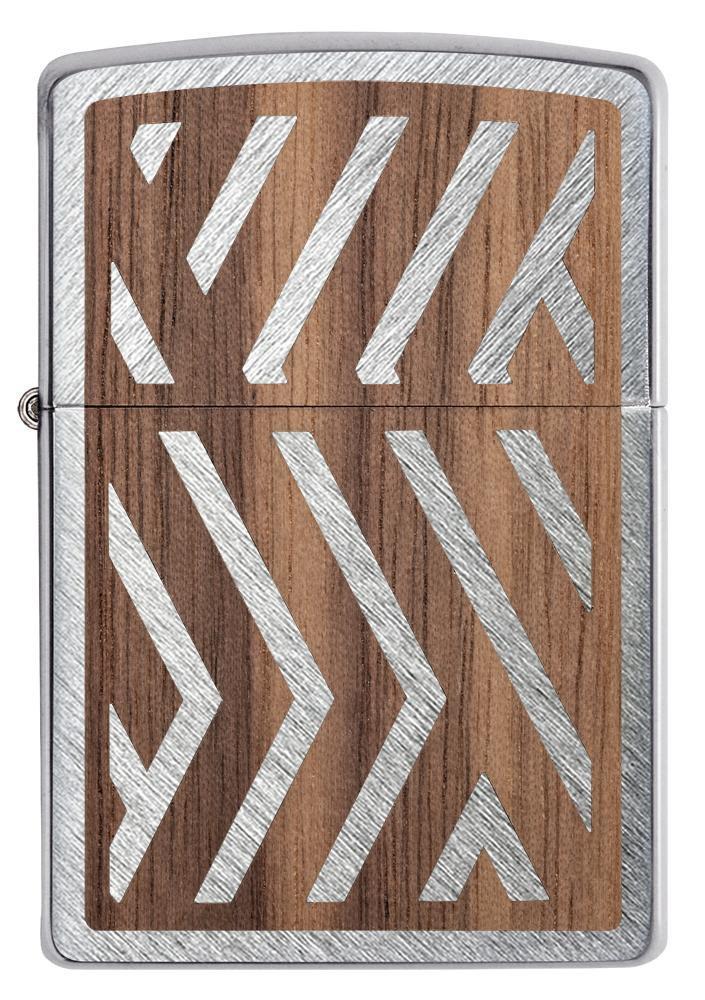 Zippo 29902 - Zippo Woodchuck Paths Heringbone Sweep Walnut Emblem