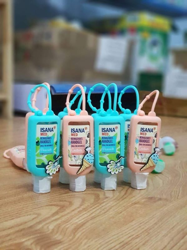 Nước rữa tay khô kháng khuẩn, visus ISANA 50ml có dây treo ( Hàng xách tay Đức)