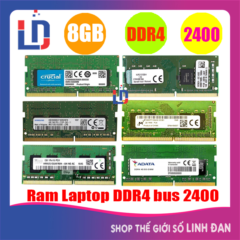 Ram laptop 8GB DDR4 bus 2400 Mhz nhiều hãngsamsung hynix kingston - LTR4