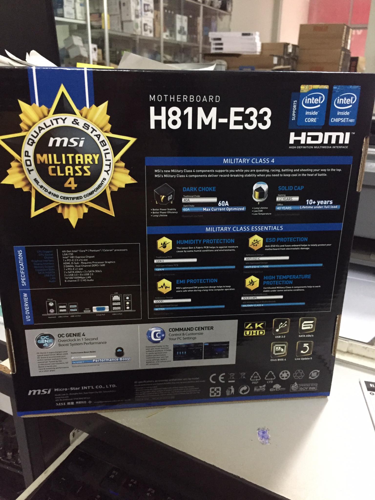 MAIN MSI H81M E33 CHÍNH HÃNG tem Mai Hoàng
