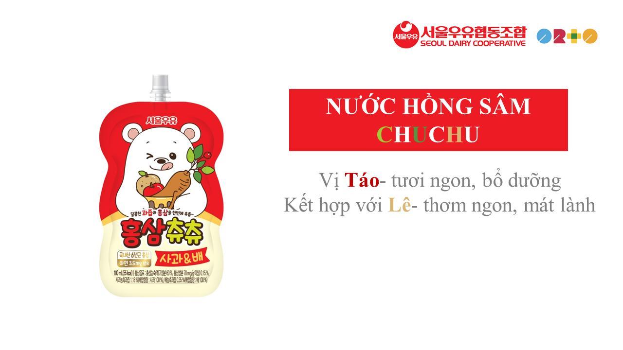 Nước uống hồng sâm CHUCHU vị táo lê