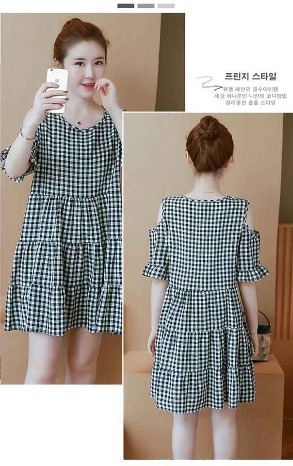 MOMI 1295 VÁY BẦU KẺ HỞ VAI