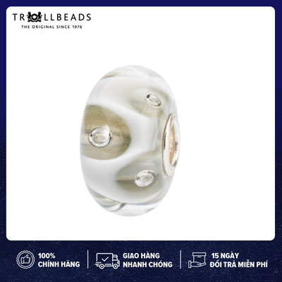 TROLLBEADS bead Thuỷ tinh Cao cấp Drops of White