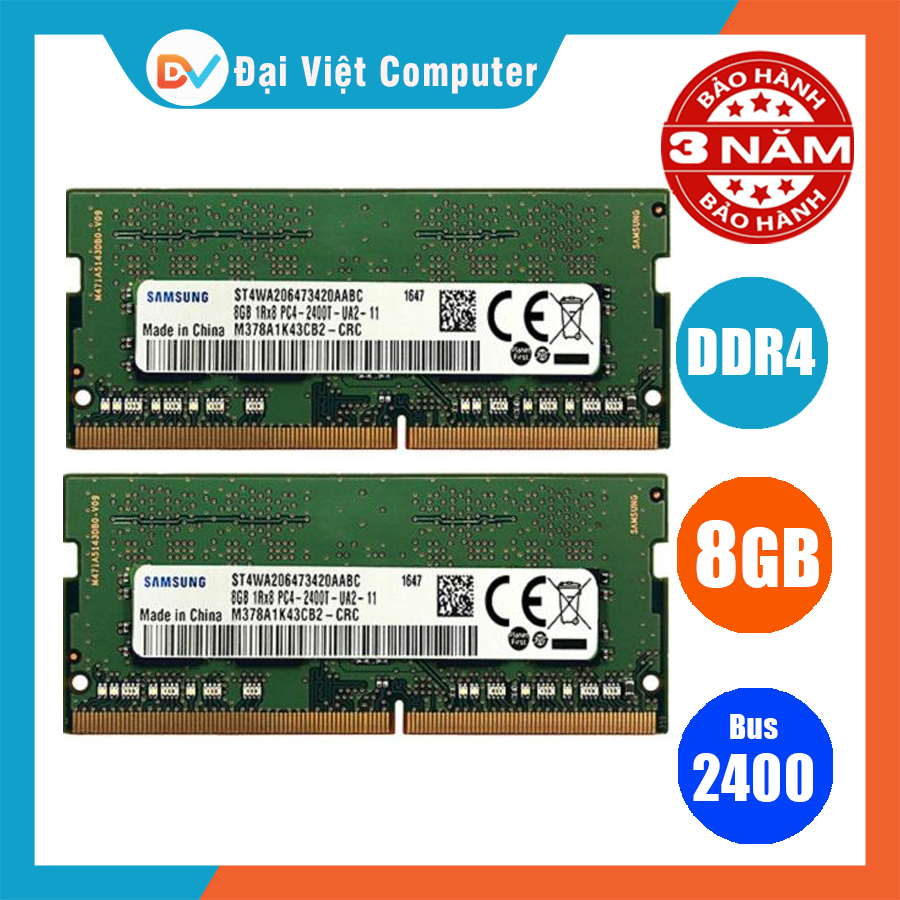 Ram laptop DDR4 8GB bus 2400 nhiều hãng Micron Crucial samsung hynix -