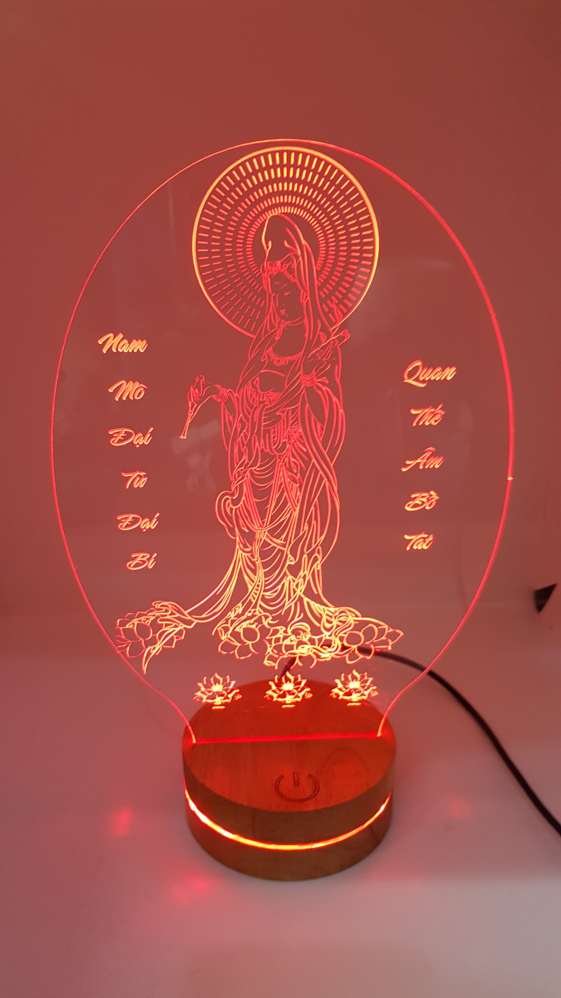 Đèn Led 3D Hình Phật Quan Âm